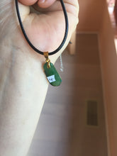 Load image into Gallery viewer, 100% Natural type A icy watery dark green/black/gary Jadeite Jade belssed melon pendant PC124-4
