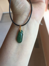 Load image into Gallery viewer, 100% Natural type A icy watery dark green/black/gary Jadeite Jade belssed melon pendant PC124-4
