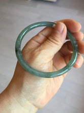 Load image into Gallery viewer, 59mm Certified Type A 100% Natural icy watery light green/blue/brown slim round cut Guatemala Jadeite bangle PC48-1474
