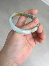 Load image into Gallery viewer, 52mm certified Type A 100% Natural light green yellow brown autumn colors slim oval Jadeite Jade bangle Q140-4074
