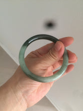 Load image into Gallery viewer, 55.7mm Certified type A 100% Natural oily dark green round cut Jadeite bangle AY4-1524
