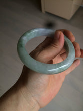 Load image into Gallery viewer, 57.5mm certified 100% natural type A light green/purple chubby jadeite jade bangle BF29-4028
