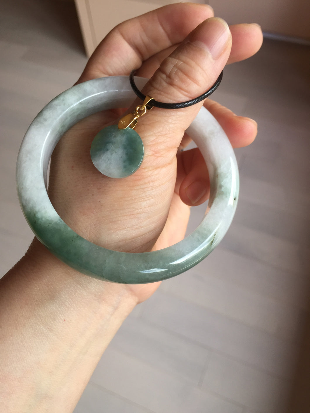 Fun fact: One of the advantage of my store, we have matching jade accessories for our bangles