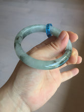 Load image into Gallery viewer, 56.9mm 100% natural Type A dark green Chinese painting (水墨) jadeite jade bangle AH94-4484
