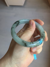 Load image into Gallery viewer, 56.9mm 100% natural Type A dark green Chinese painting (水墨) jadeite jade bangle AH94-4484
