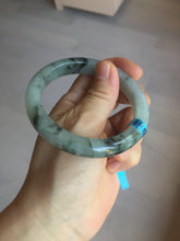 Load image into Gallery viewer, 56.9mm 100% natural Type A dark green Chinese painting (水墨) jadeite jade bangle AH94-4484
