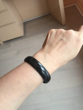 Load image into Gallery viewer, 52.8mm Certified Type A 100% Natural black (Wuji)Jadeite Jade bangle group D94
