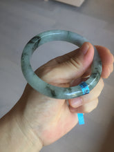 Load image into Gallery viewer, 56.9mm 100% natural Type A dark green Chinese painting (水墨) jadeite jade bangle AH94-4484
