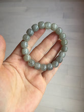 Load image into Gallery viewer, 10x8mm 100% Natural icy black sesame paste(芝麻糊冰青花) vintage style nephrite Jade bead bracelet HN6
