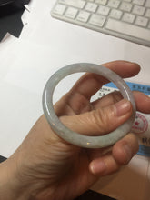 Load image into Gallery viewer, 53.5mm certified 100% natural icy watery light green purple slim round cut jadeite jade bangle PB73-1269

