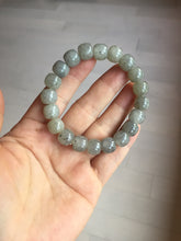 Load image into Gallery viewer, 10x8mm 100% Natural icy black sesame paste(芝麻糊冰青花) vintage style nephrite Jade bead bracelet HN6
