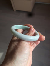 Load image into Gallery viewer, 51.5mm certified 100% natural Type A sunny green/white oval jadeite jade bangle BH57-6125
