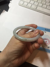 Load image into Gallery viewer, 53.5mm certified 100% natural icy watery light green purple slim round cut jadeite jade bangle PB73-1269
