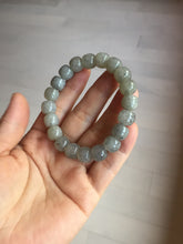 Load image into Gallery viewer, 10x8mm 100% Natural icy black sesame paste(芝麻糊冰青花) vintage style nephrite Jade bead bracelet HN6
