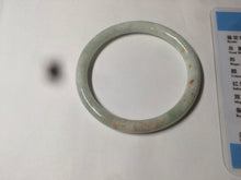 Load image into Gallery viewer, 51.2mm certificated Type A 100% Natural light green/red slim Jadeite Jade bangle D105-0188
