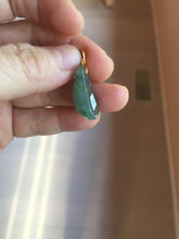 Load image into Gallery viewer, 100% Natural type A dark green/black/gary Jadeite Jade belssed melon pendant PC124-5
