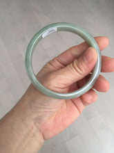 Load image into Gallery viewer, 59.4mm Certified Type A 100% Natural oily dark green gray Jadeite Jade bangle AJ76-8580
