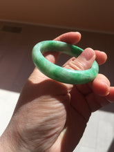 Load image into Gallery viewer, 59.5mm certified 100% Natural dark green/gray (nebula dust) chubby round cut Hetian nephrite Jade bangle HF77-0207
