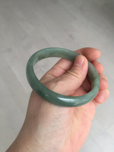 Load image into Gallery viewer, 57.6mm certificated Type A 100% Natural oily dark green/gray Jadeite Jade bangle AJ77-8579
