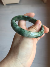 Load image into Gallery viewer, 58.3mm Certified Type A 100% Natural dark green gray black Jadeite bangle PD137-6280
