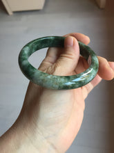 Load image into Gallery viewer, 58.3mm Certified Type A 100% Natural dark green gray black Jadeite bangle PD137-6280
