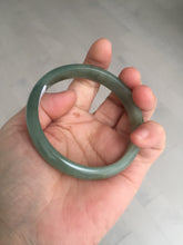 Load image into Gallery viewer, 54.5mm Certified type A 100% Natural light green round cut Jadeite bangle BM81-0421
