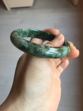 Load image into Gallery viewer, 58.3mm Certified Type A 100% Natural dark green gray black Jadeite bangle PD137-6280
