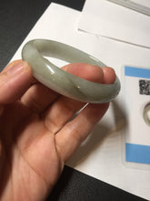 Load image into Gallery viewer, 51.5mm certified Type A 100% Natural icy watery dark green light purple oval Jadeite Jade bangle Y167-3704
