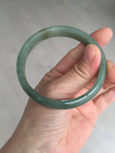 Load image into Gallery viewer, 57.6mm certificated Type A 100% Natural oily dark green/gray Jadeite Jade bangle AJ77-8579
