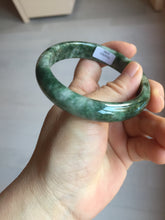 Load image into Gallery viewer, 58.3mm Certified Type A 100% Natural dark green gray black Jadeite bangle PD137-6280
