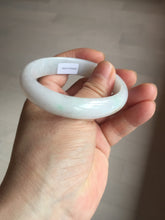 Load image into Gallery viewer, 52mm certified Type A 100% Natural sunny green/white/red oval Jadeite Jade bangle E92-0263
