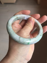 Load image into Gallery viewer, 58.5mm Certified Type A 100% Natural light green/sunny green/brown/black/purple(Rocky Mountain Dusk) chubby Jadeite bangle PD89-1092
