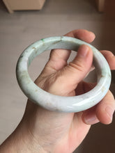 Load image into Gallery viewer, 58.5mm Certified Type A 100% Natural light green/sunny green/brown/black/purple(Rocky Mountain Dusk) chubby Jadeite bangle PD89-1092
