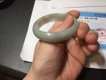 Load image into Gallery viewer, 51.5mm certified Type A 100% Natural icy watery dark green light purple oval Jadeite Jade bangle Y167-3704
