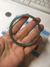Load image into Gallery viewer, 57mm Certified Type A 100% Natural icy watery. light green/blue/brown slim round cut Guatemala Jadeite bangle PC47-8133

