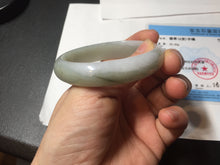 Load image into Gallery viewer, 51.5mm certified Type A 100% Natural icy watery dark green light purple oval Jadeite Jade bangle Y167-3704
