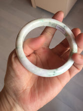 Load image into Gallery viewer, 63.8mm Certified Type A 100% Natural sunny green/white/purple Jadeite Jade bangle BK61-4016
