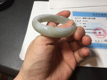 Load image into Gallery viewer, 51.5mm certified Type A 100% Natural icy watery dark green light purple oval Jadeite Jade bangle Y167-3704
