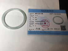 Load image into Gallery viewer, 59mm 100% natural certified light green/white round cut slim jadeite jade bangle BL46-1819
