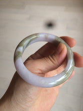 Load image into Gallery viewer, 51.6mm certified 100% natural green/purple/gray jadeite jade bangle R93-3496
