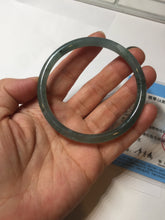 Load image into Gallery viewer, 59mm Certified Type A 100% Natural icy watery light green/blue/brown slim round cut Guatemala Jadeite bangle PC48-1474
