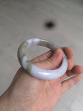 Load image into Gallery viewer, 51.6mm certified 100% natural green/purple/gray jadeite jade bangle R93-3496
