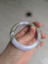 Load image into Gallery viewer, 51.6mm certified 100% natural green/purple/gray jadeite jade bangle R93-3496
