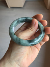 Load image into Gallery viewer, 52.5mm certified Type A 100% Natural dark green/black Jadeite Jade bangle PD135-6275
