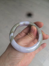 Load image into Gallery viewer, 51.6mm certified 100% natural green/purple/gray jadeite jade bangle R93-3496
