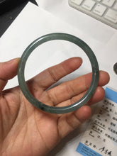 Load image into Gallery viewer, 59mm Certified Type A 100% Natural icy watery light green/blue/brown slim round cut Guatemala Jadeite bangle PC48-1474
