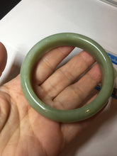 Load image into Gallery viewer, 56.4mm certified 100% Natural green/yellow nephrite Hetian Jade bangle HF79-8445
