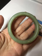 Load image into Gallery viewer, 56.4mm certified 100% Natural green/yellow nephrite Hetian Jade bangle HF79-8445
