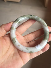 Load image into Gallery viewer, 58.5mm Certified Type A 100% Natural light green/sunny green/brown/black/purple(Rocky Mountain Dusk) chubby round cut Jadeite bangle PD87-1090
