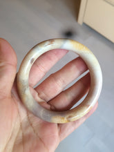 Load image into Gallery viewer, 53.8mm 100% natural beige yellow pink purple round cut a taste of the tropical Coral Jade (珊瑚玉) bangle SY22
